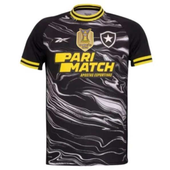 Camisa Botafogo Preta Quarta Campeão Brasileiro 2024 C/Patrocínio