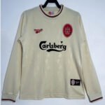 camisa-liverpool-1996-bege-retro-manga-longa