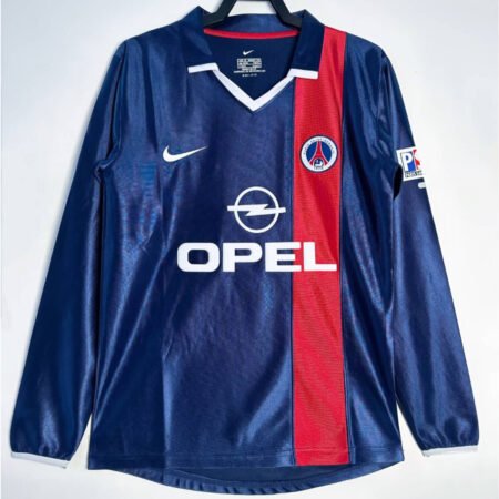 Camisa PSG Home Azul 2001 Manga Longa