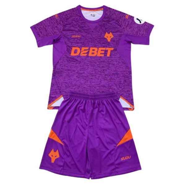 Kit Infantil Wolverhampton Roxo Third 2024/25 Unissex