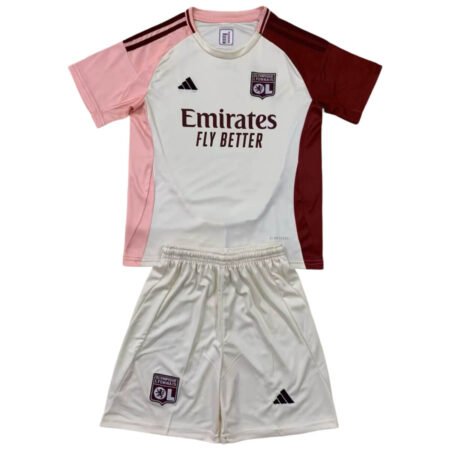 Kit Infantil Lyon Vermelha/Bege Third 2024/25 Unissex