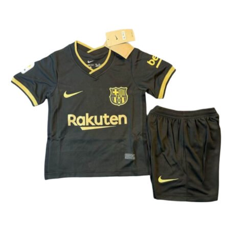 Kit Infantil Barcelona Preta Away 2020/21 Unissex