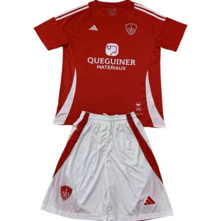 Kit Infantil Stade Brestois Vermelha Home 2024/25 Unissex