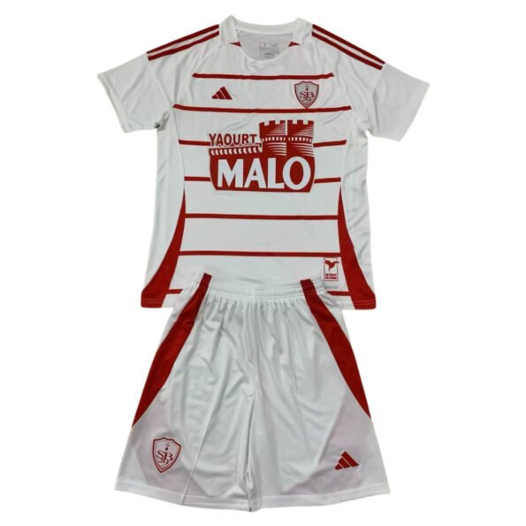 Kit Infantil Stade Brestois Branca Away 2024/25 Unissex