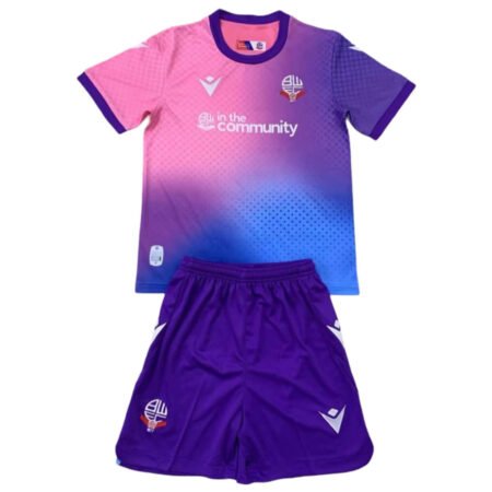 Kit Infantil Bolton Wanderers Roxo Third 2024/25 Unissex