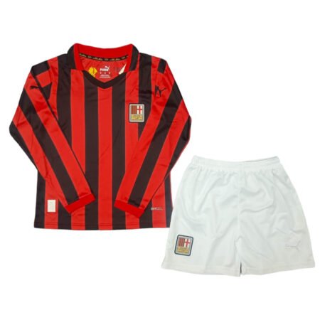 Kit Infantil AC Milan 125 Anos Vermelha 2024 Manga Longa