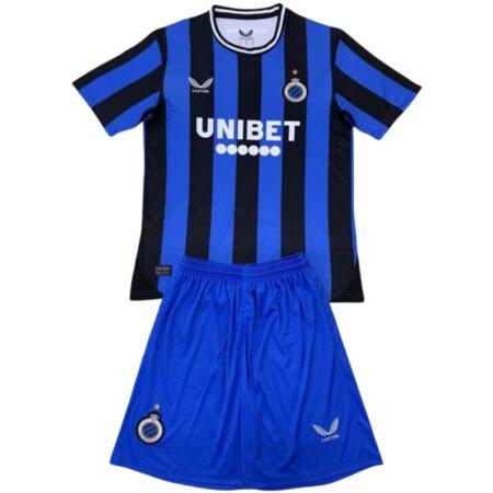 Kit Infantil Club Brugge Preta/Azul Home 2024/25 Unissex