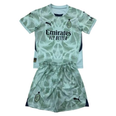 Kit Infantil AC Milan Goleiro Verde/Azul 2024/25 Unissex