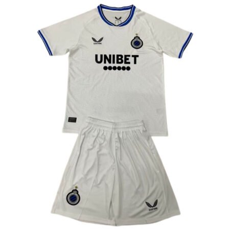 Kit Infantil Club Brugge Branca Away 2024/25 Unissex