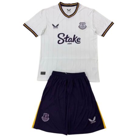 Kit Infantil Everton FC Away Bege 2024/25 Unissex