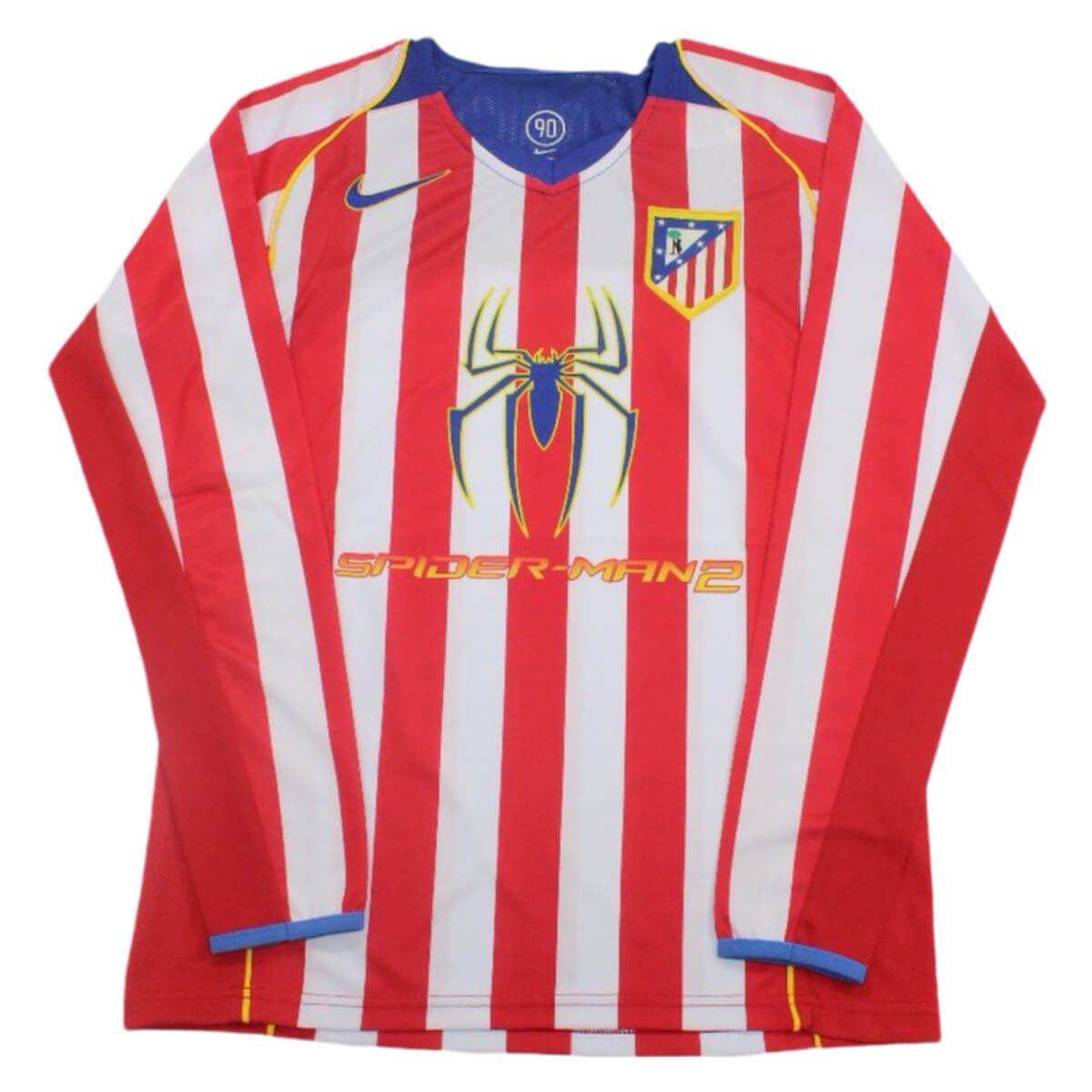camisa-atletico-de-madrid-home-2004-05-spider-man-manga-longa Camisa Atlético de Madrid Home Spider Man 2004 Manga Longa