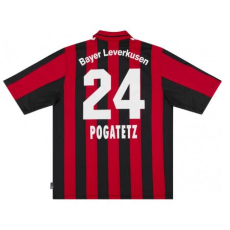 Camisa Bayer Leverkusen 2001/02 POGATETZ #24 Home Vermelha