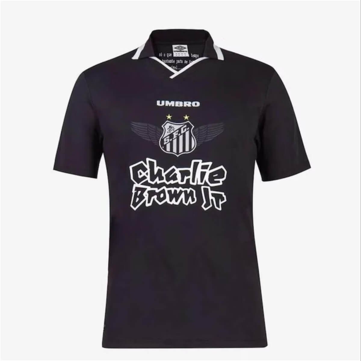 camisa-charlie-brown-jr-santos-preta-masculina-2022 Camisa Santos FC Charlie Brown JR. Preta 2022/23 Masculina