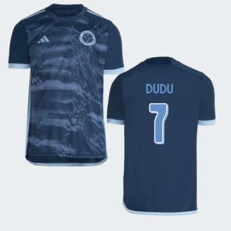 Camisa Cruzeiro DUDU #7 Azul Escuro Terceira 2024/25 Masculina