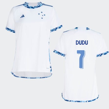 Camisa Cruzeiro DUDU #7 Branca Reserva 2024/25 Feminina