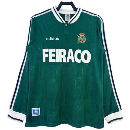 Camisa Deportivo La Coruña 1998/99 Verde Away Manga Longa