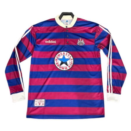 Camisa Newcastle 1995 Away Vermelha Manga Longa