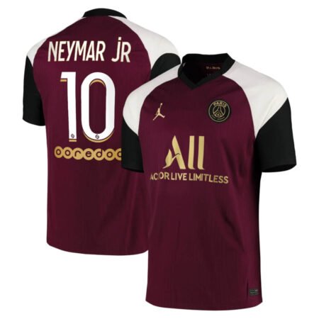 Camisa PSG Neymar JR. #10 Vinho Third 2020/21 Masculina