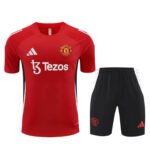 Kit Short e Camisa Manchester United Treino Vermelho 2024/25