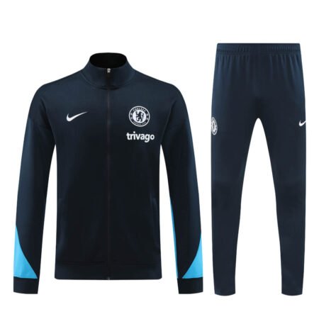 Conjunto Jaqueta Chelsea Treino Calça Azul Escuro 2024/25