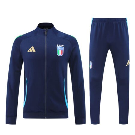 Conjunto Jaqueta Itália Treino Calça Azul Escuro 2024/25