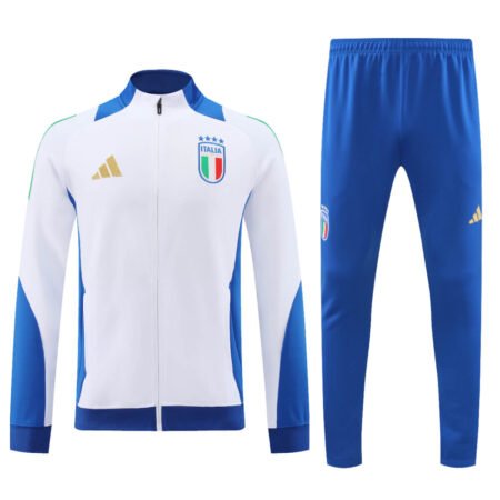 Conjunto Jaqueta Itália Treino Calça Branca Azul 2024/25