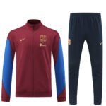 Conjunto Jaqueta Barcelona Treino Vinho Azul 2024/25