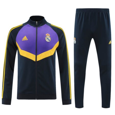 Conjunto Jaqueta Real Madrid Treino Azul/Roxo 2024/25