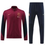 Conjunto Jaqueta e Calça Barcelona Vermelho Vinho Treino 2024/25
