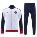 Conjunto Jaqueta e Calça PSG Brnaco/Azul Escuro Treino 2024/25