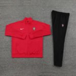 Conjunto Jaqueta e Calça Portugal Vermelho/Preto Treino 2024/25