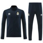 Conjunto Jaqueta e Calça Real Madrid Azul Escuro Treino 2024/25