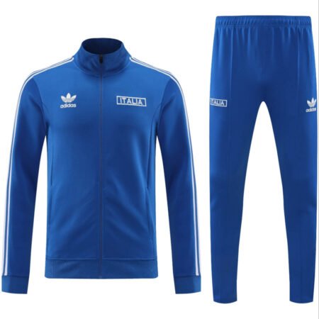 Conjunto Jaqueta e Calça Itália Azul Retrô Treino 2024/25