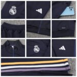 Conjunto Jaqueta e Calça Real Madrid Azul Escuro Treino 2023/24