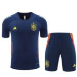Kit Short e Camisa Espanha Treino Azul Escuro 2024/25
