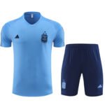 Kit Short e Camisa Argentina Treino Azul Claro 2023/24