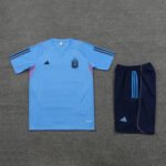 Kit Short e Camisa Argentina Treino Azul Claro 2023/24