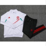 Conjunto Jaqueta e Calça Man Utd Branco Treino 2023/24