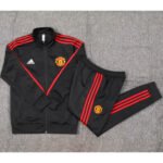 Conjunto Jaqueta e Calça Man Utd Preto Treino 2023/24
