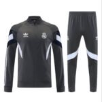 Conjunto Jaqueta e Calça Real Madrid Cinza Originals Treino 2024/25