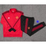 Conjunto Jaqueta e Calça Man Utd Vermelho Treino 2023/24