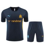 Kit Short e Camisa Marseille Treino Azul Escuro 2024/25