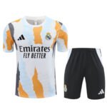 Kit Short e Camisa do Real Madrid Treino Laranja 2024/25