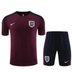 Kit Short e Camisa Inglaterra Treino Vinho 2024/25