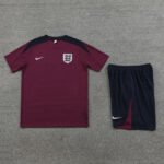 Kit Short e Camisa Inglaterra Treino Vinho 2024/25