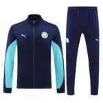 Conjunto Jaqueta e Calça Manchester City Azul Escuro Treino 2024/25