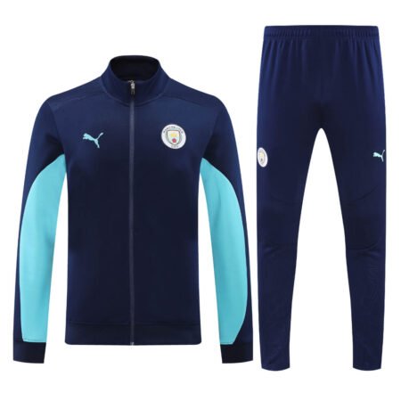 Conjunto Jaqueta e Calça Manchester City Azul Escuro Treino 2024/25