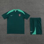 Kit Short e Camisa Portugal Treino Verde 2024/25