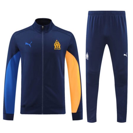 Conjunto Jaqueta e Calça Marseille Azul Escuro Treino 2024/25