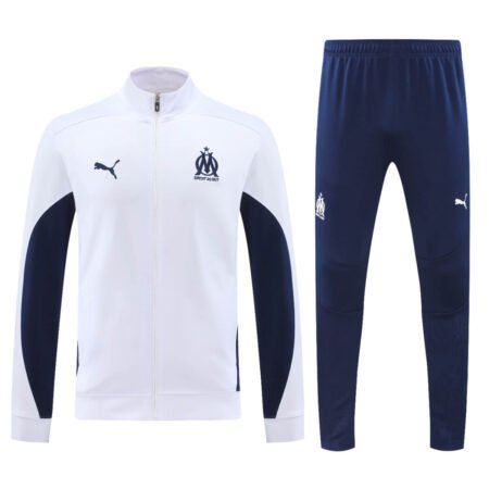 Conjunto Jaqueta e Calça Marseille Branco Treino 2024/25